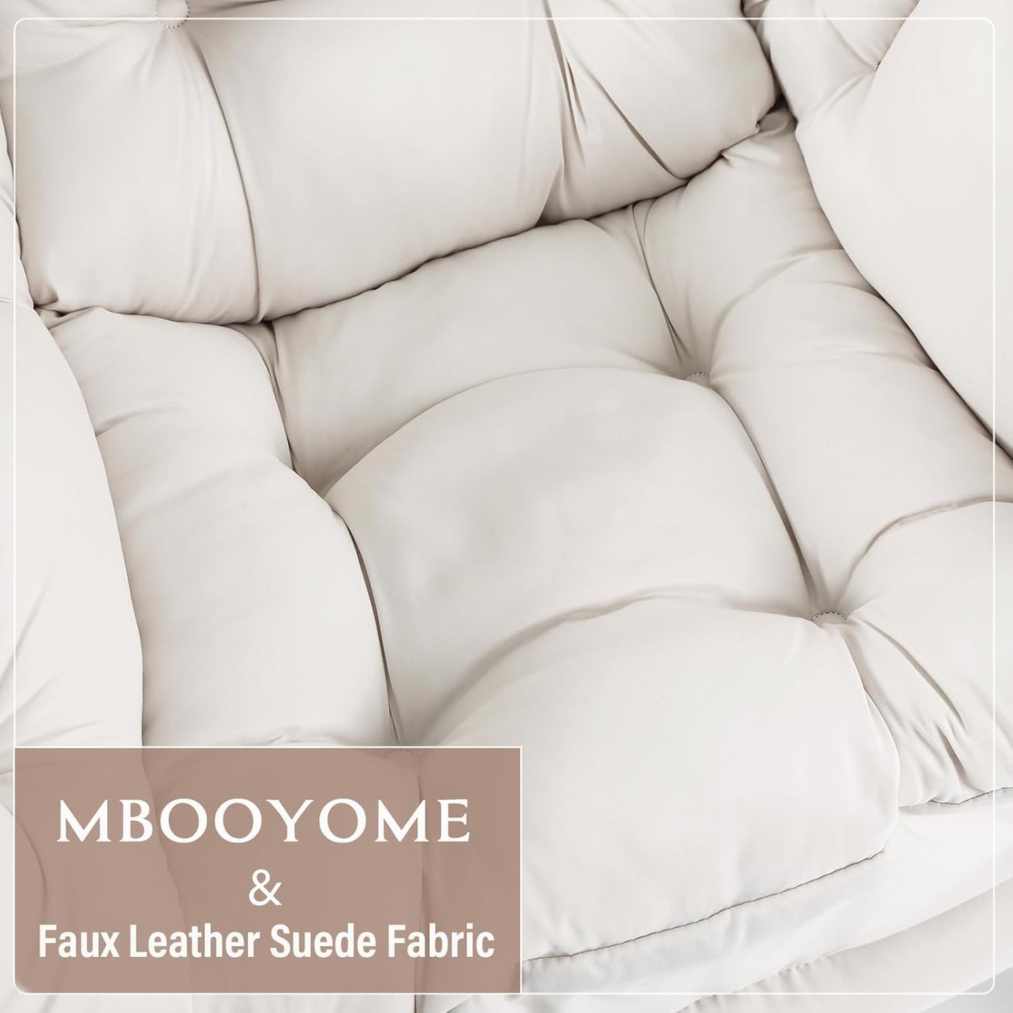 Lazy Chair with Folding Ottoman, Modern Accent Lounge Armchair with Armrests and a Side Pocket & Foldable Footstool, Leisure Reading Chair for Living Room, Bedroom, Dorm & Office, Beige