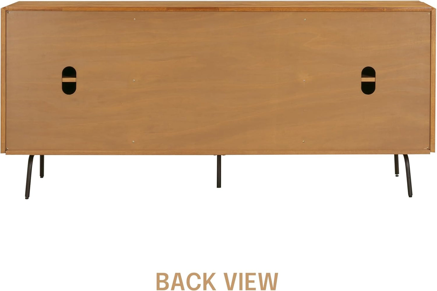 NTC Veil Sideboard with 2 Doors and 3 Drawers, Buffet Cabinet with Vertical Groove Design and Metal Legs, Storage Cabinet for Living Room, and Entryway, Effortless Assembly, Teak Look