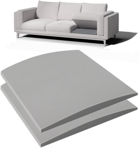 Couch Cushion Support for Sagging Seat - 20" x 20" High-Density Curved Foam Sofa Cushion Support Board, Couch Supporter for Under The Cushions, Grey Set of 2