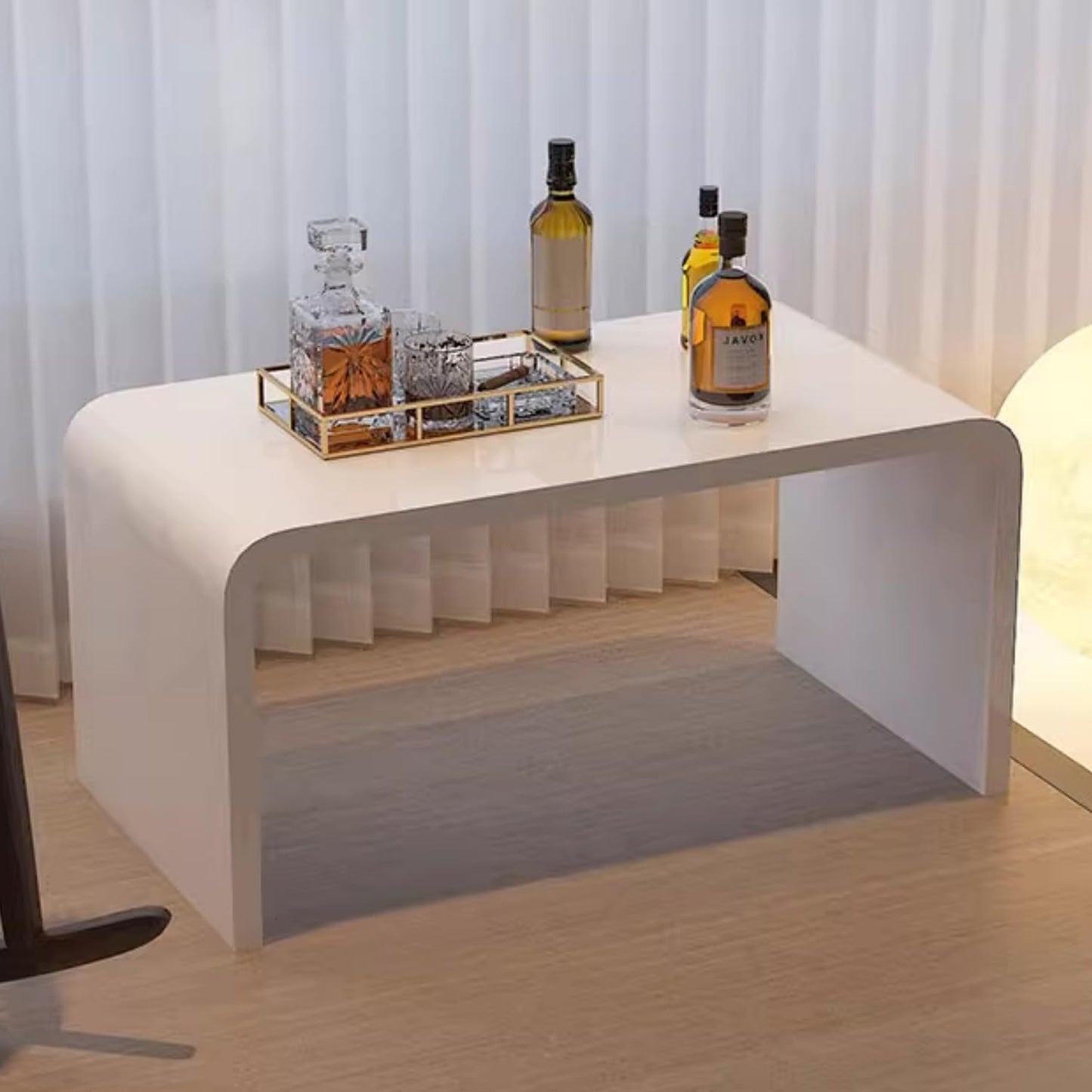 Acrylic 24" Desk-Multipurpose Modern Furniture for Use as Lap desks,Side/End Table in Living Rooms, Bedrooms and Offices,14" D x 24" W x 12" H (White)