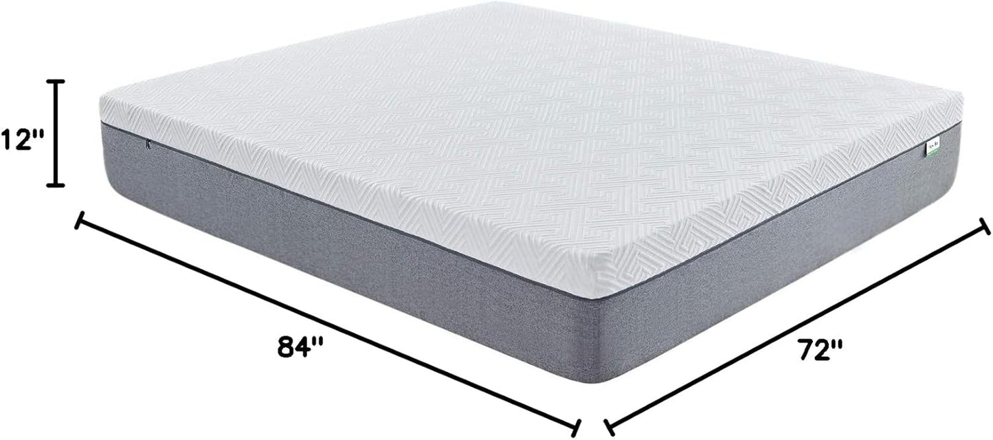 Novilla California King Mattress, 12 Inch Gel Memory Foam Cal King Mattress for Cool Night & Pressure Relief, Medium Plush Feel with Motion Isolating, Bliss