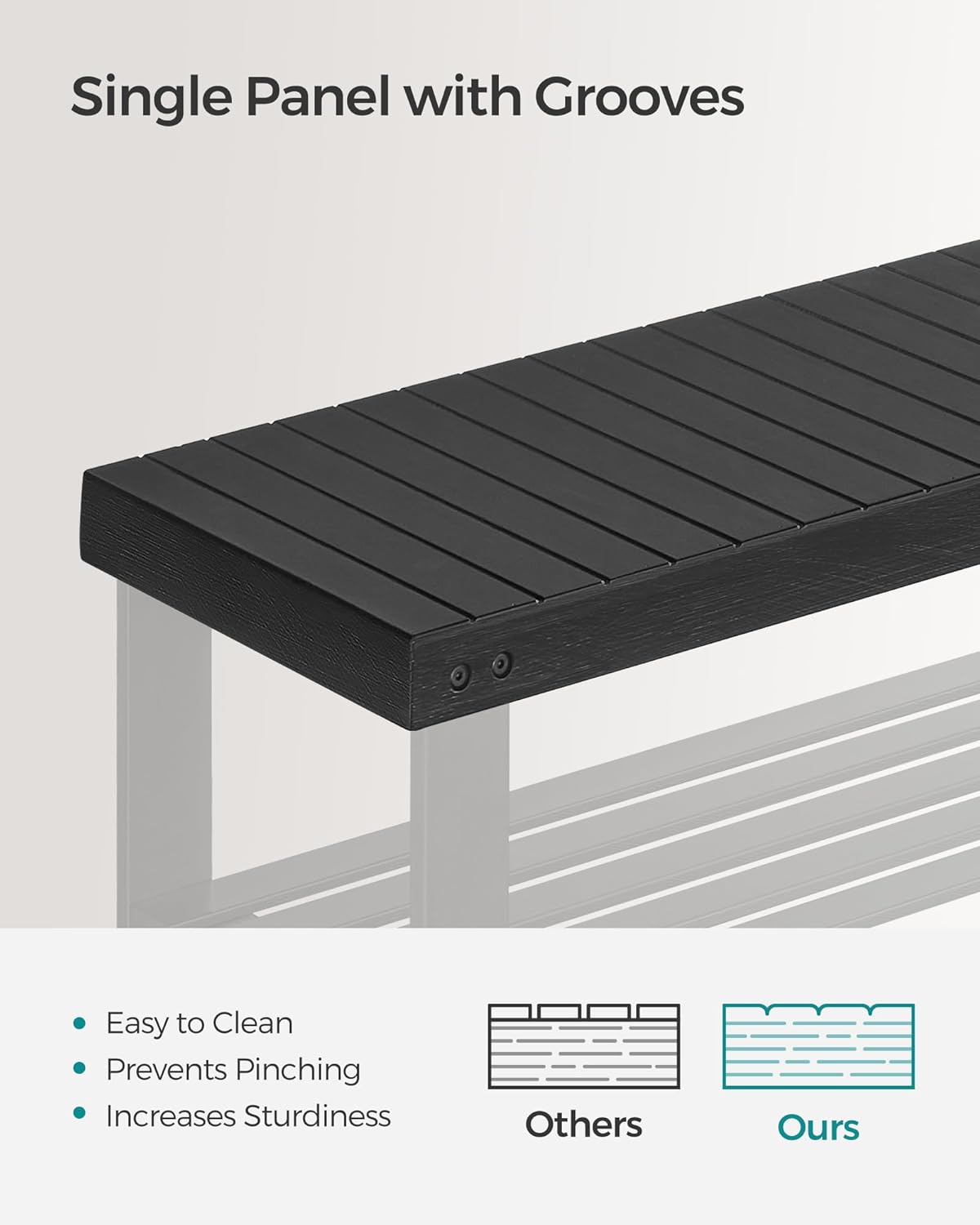 SONGMICS Shoe Rack Bench, 3-Tier Bamboo Shoe Storage Organizer, Entryway Bench, Holds Up to 286 lb, 11.3 x 35.4 x 17.8 Inches, for Entryway Bathroom Bedroom, Ink Black ULBS90B33