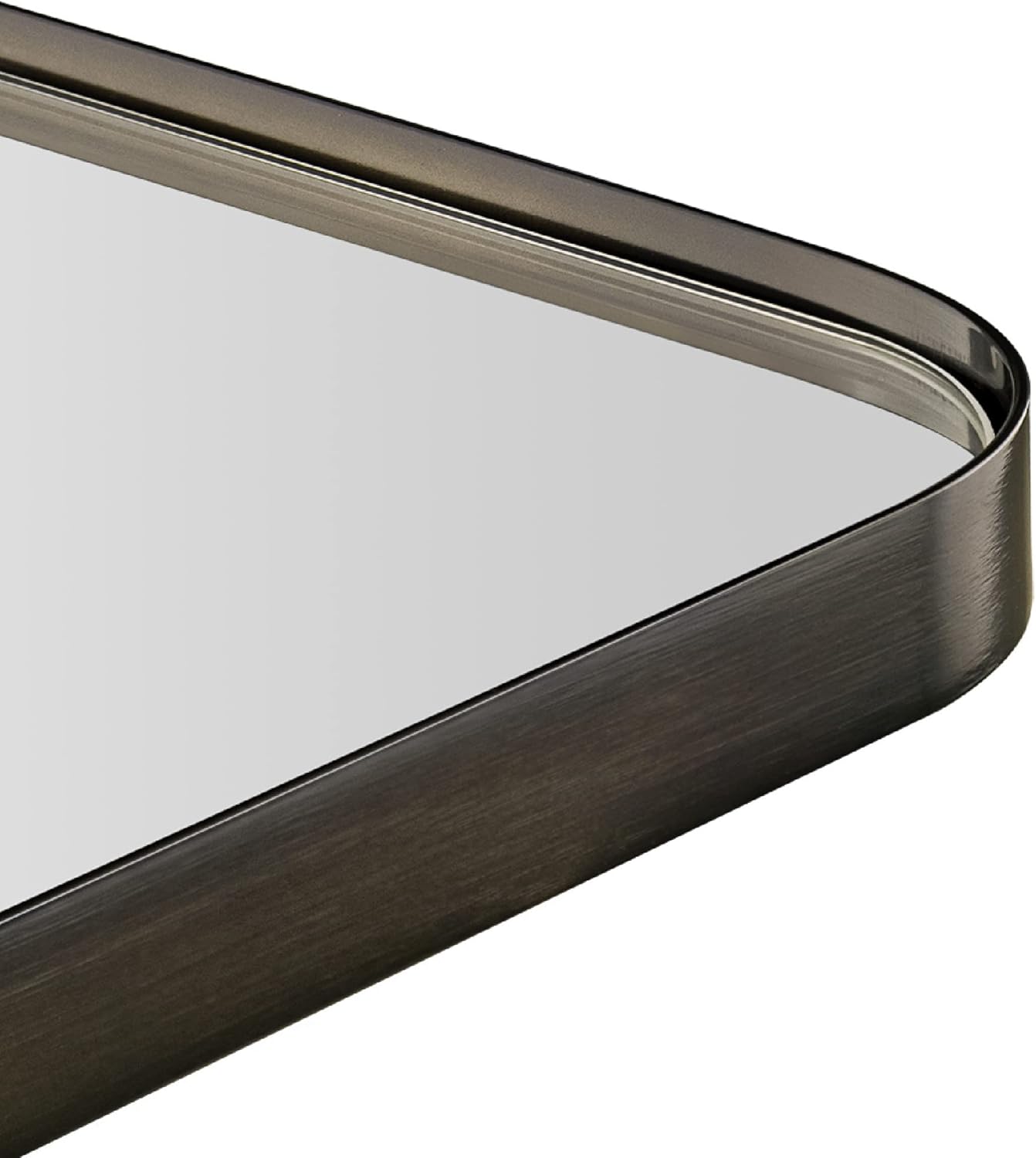 TEHOME 20x30 inch Oil Rubbed Bronze Mirror Dark Bronze Metal Framed Bathroom Mirror for Wall in Stainless Steel Rounded Rectangular Bathroom Vanity Mirrors Wall Mounted