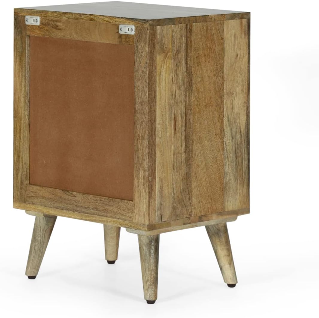 Christopher Knight Home Lytle Handcrafted 3 Drawer Nightstand - Mango Wood - Natural