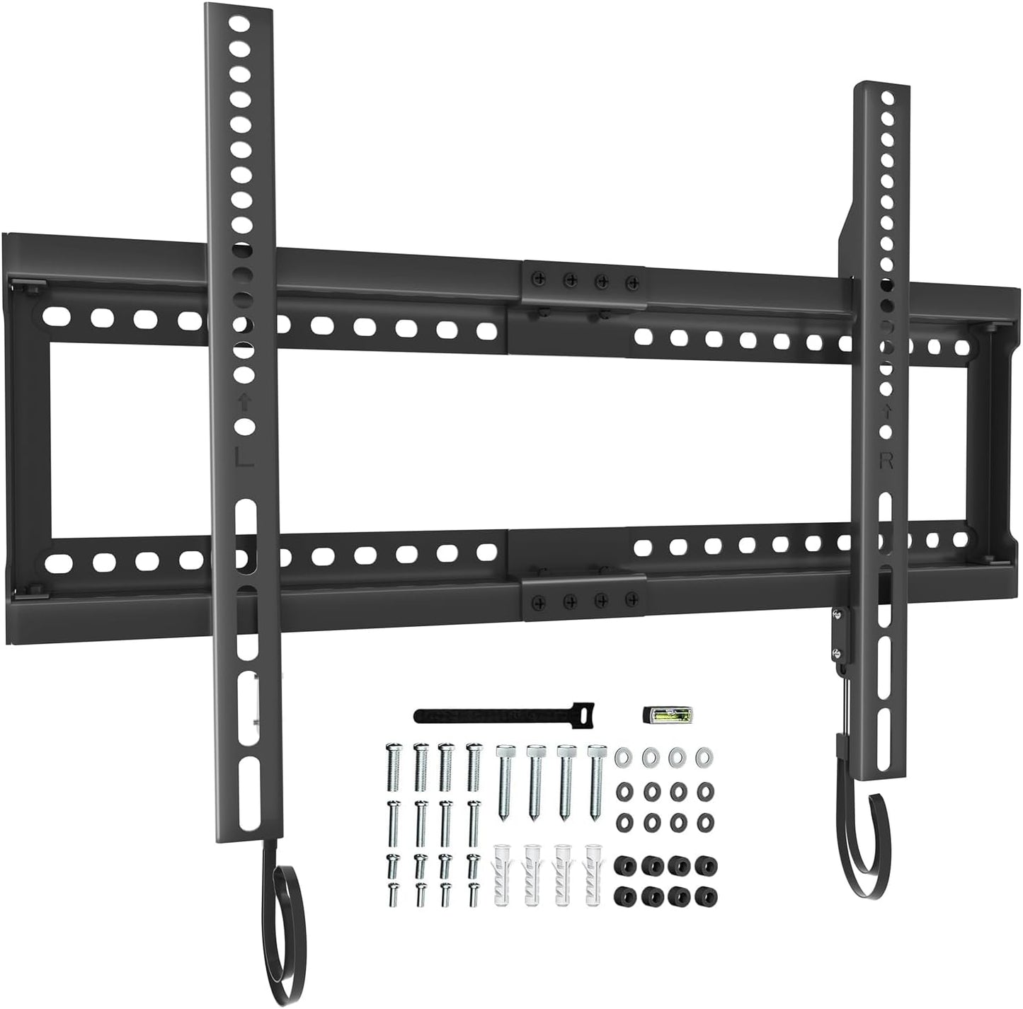 WALI TV Wall Mount Bracket for 37-90 Inch Flat Curved TVs up to 165 lbs, Low Profile Wall Mount Holds Your TV 1.1 Inch from The Wall, Mounting Holes up to 600x400mm (TTM-2), Black