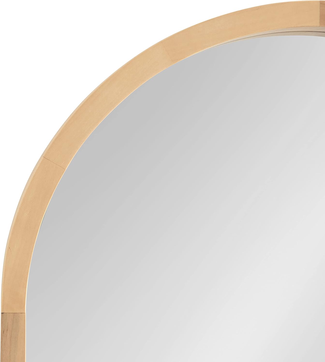 Kate and Laurel Hutton Farmhouse Wood Arched Mirror; 20 x 30; Natural Wood; Decorative Modern Large Arch Mirror with Deep Profile and Natural Finish for Wall