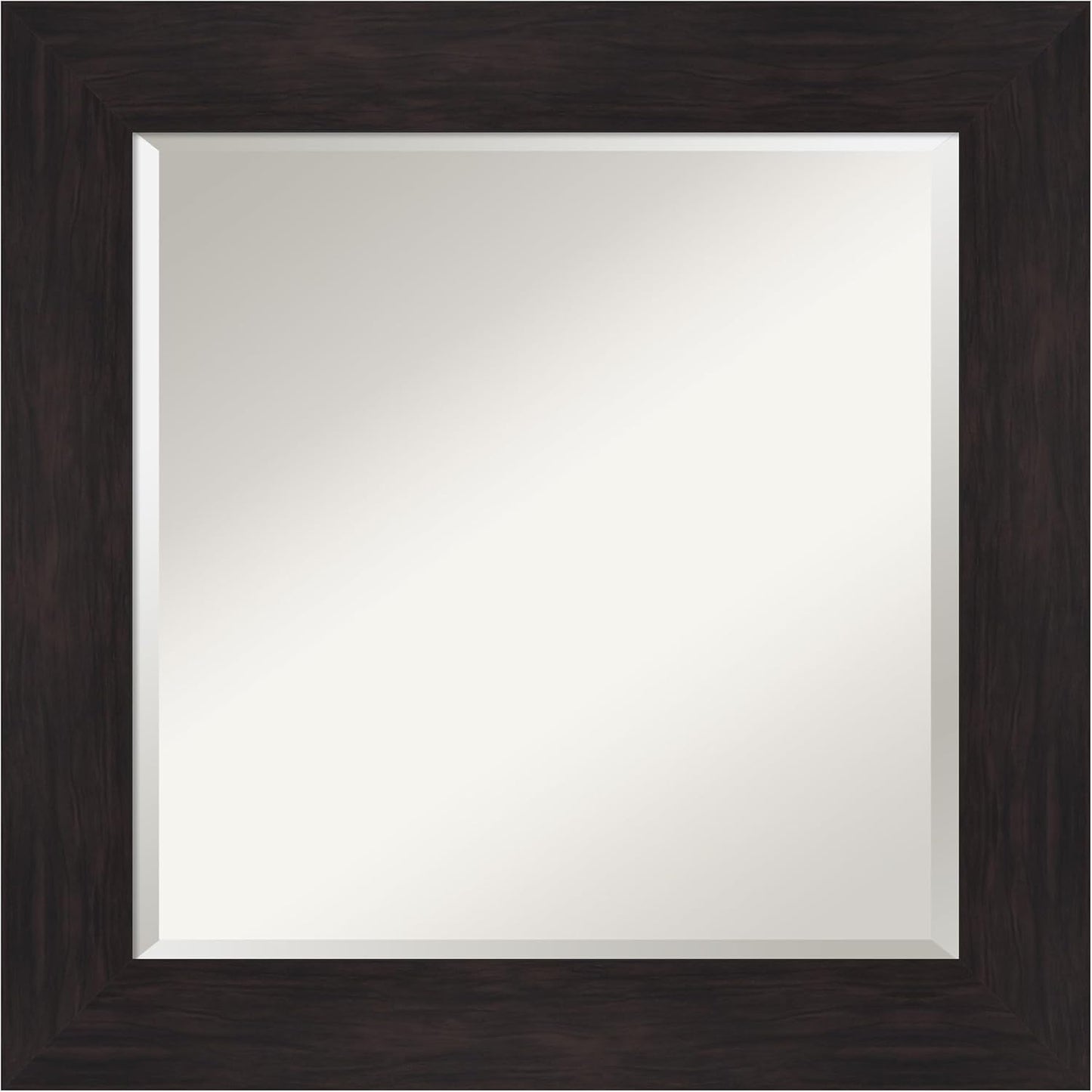 Amanti Art Brown Wall Mirror 26x26 Furniture Espresso Square Bathroom Mirror for Wall Decor Living Room, Medium Casual Frame, Hangs Horizonally and Vertically, Bathroom Decor, Beveled Edge