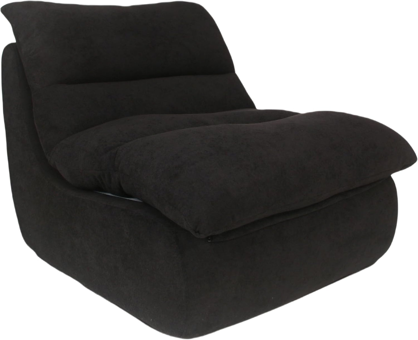 Bean Bag Chair - Memory Foam Bean Bag Chair for Adults, Comfy High-Resilience Single Sofa, Small Space Floor Chair, Chaise Lounge for Living Room, Bedroom (Black, Cushions)