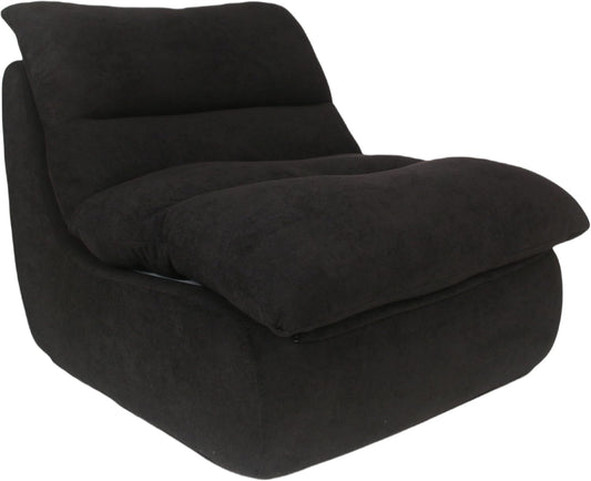 Bean Bag Chair - Memory Foam Bean Bag Chair for Adults, Comfy High-Resilience Single Sofa, Small Space Floor Chair, Chaise Lounge for Living Room, Bedroom (Black, Cushions)