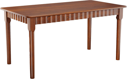 47.2 Inch Solid Wood Dining Table for 4, Mid Century Modern Oak Kitchen Table, Farmhouse Rectangular Dining Room Table for Indoor or Outdoor Use, Easy Assembly, Walnut