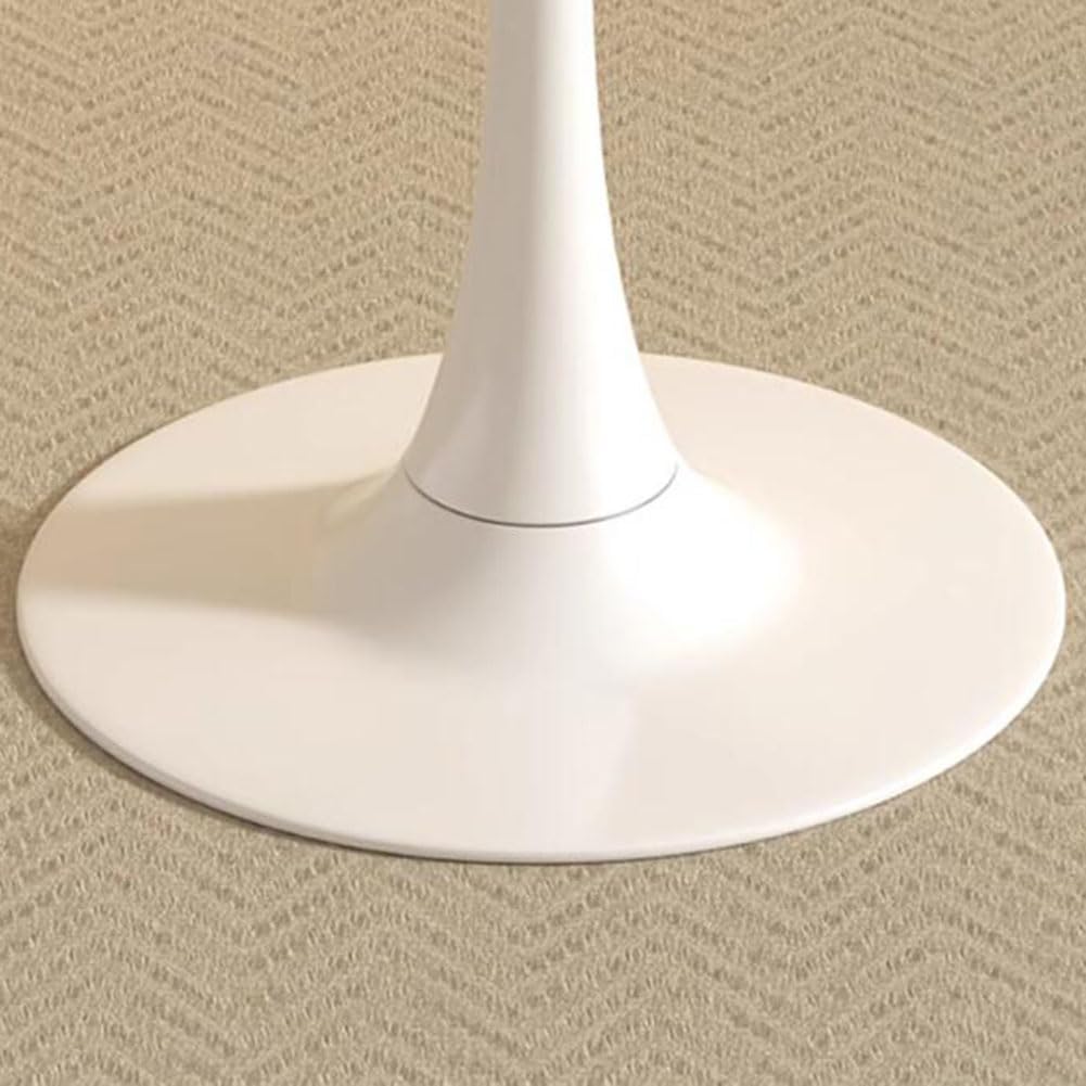 31.2" Tulip Dining Table, White, Perfect for 2-4 People, Mid-Century Modern Style, Round MDF Top with Sturdy Base for Dining Room, Living Room, Cafe