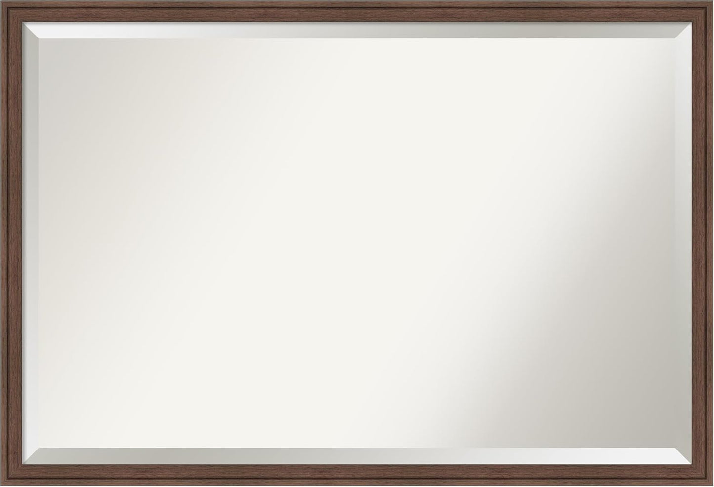 Amanti Art Brown Bathroom Mirror for Over Sink, 26x38 Florence Medium Brown Rectangle Vanity Mirror, Large Casual Frame, Hangs Horizonally and Vertically, Bathroom Wall Decor, Beveled Edge