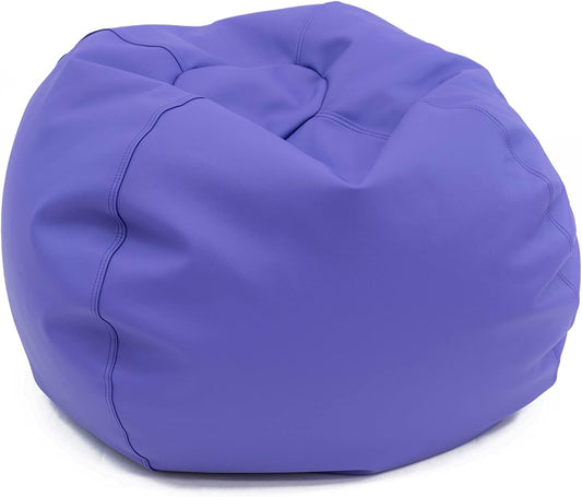 Children's Factory 35" Round Bean Bag, Bean Bag Chair with Water-Resistant Cover for Kids, Flexible Seating for Classroom Elementary, Easy to Clean, Purple