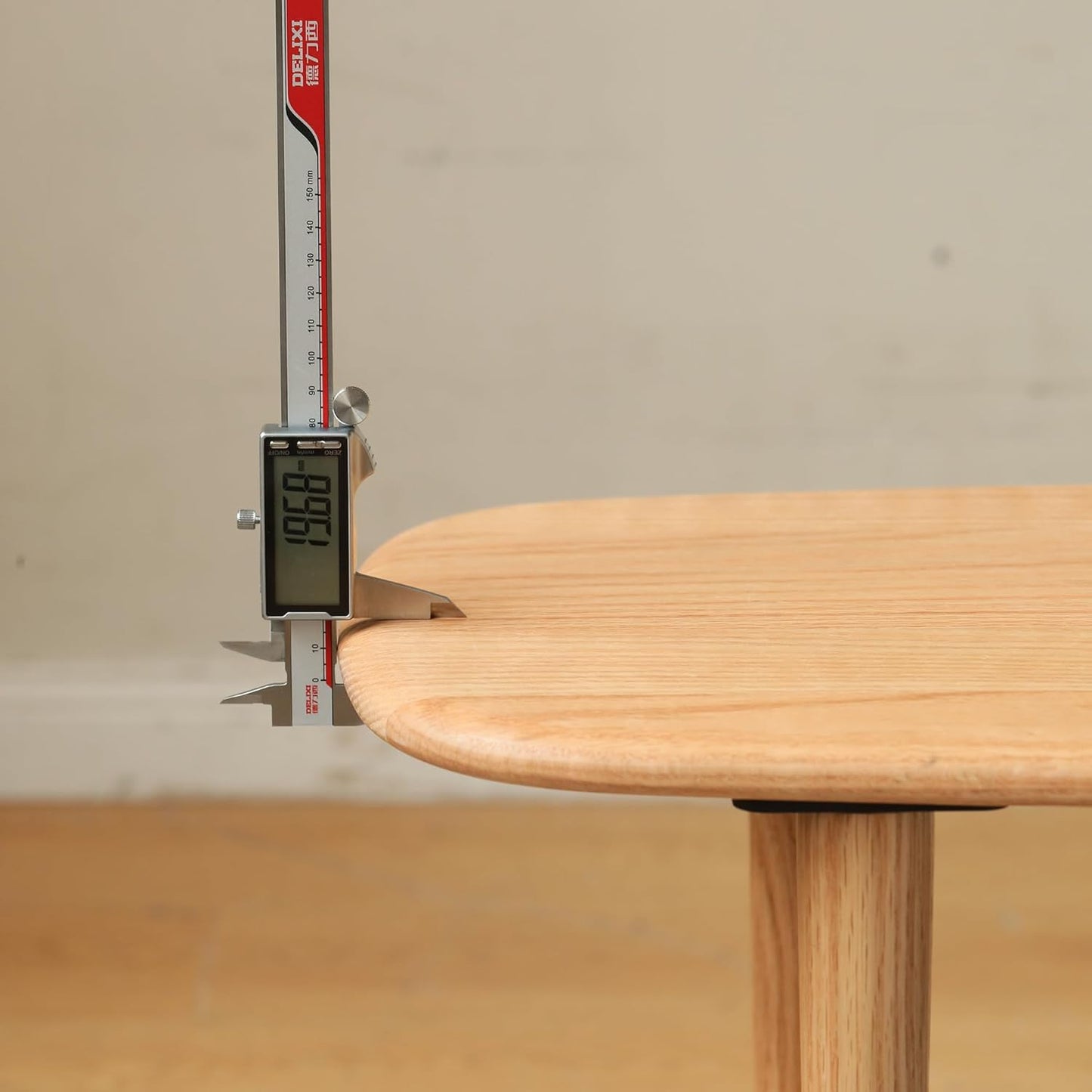 KEIKI 100% Solid Wood Coffee Table, Center Table, Modern Coffee Table with 2-Tier Storage Shelves for Living Room and Small Spacee