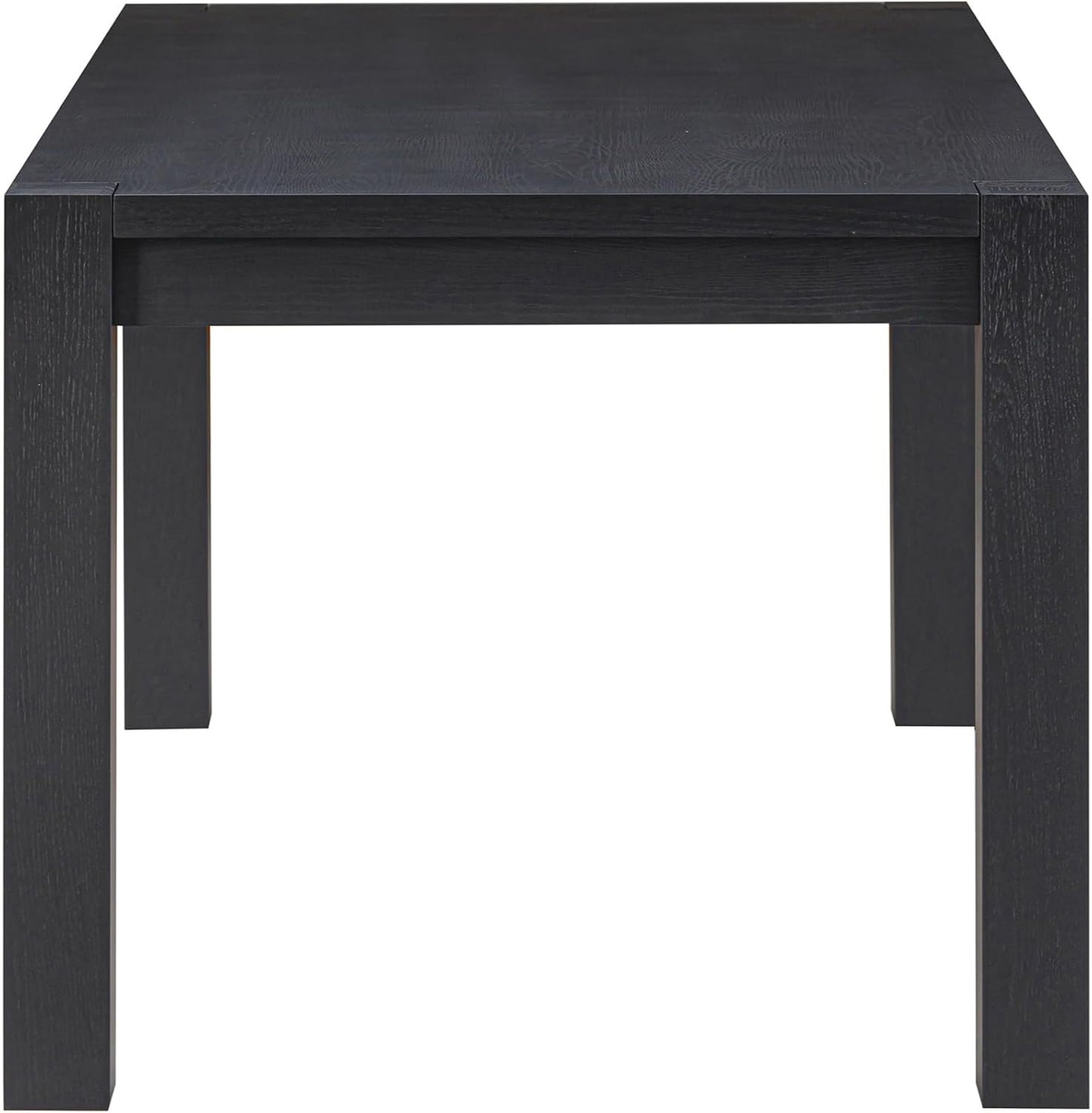 NTC Block 71 Inch Modern Farmhouse Dining Table, Rectangular Dinner Table for Dining Room, Living Room Furniture, Effortless Assembly, Burnt Black