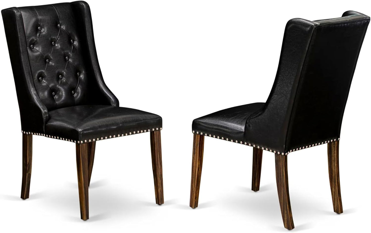 East West Furniture V777FO749-5 5 Piece Kitchen Table Set for 4 Includes a Rectangle Dining Room Table with V-Legs and 4 Black Faux Leather Upholstered Chairs, 40x72 Inch, Multi-Color