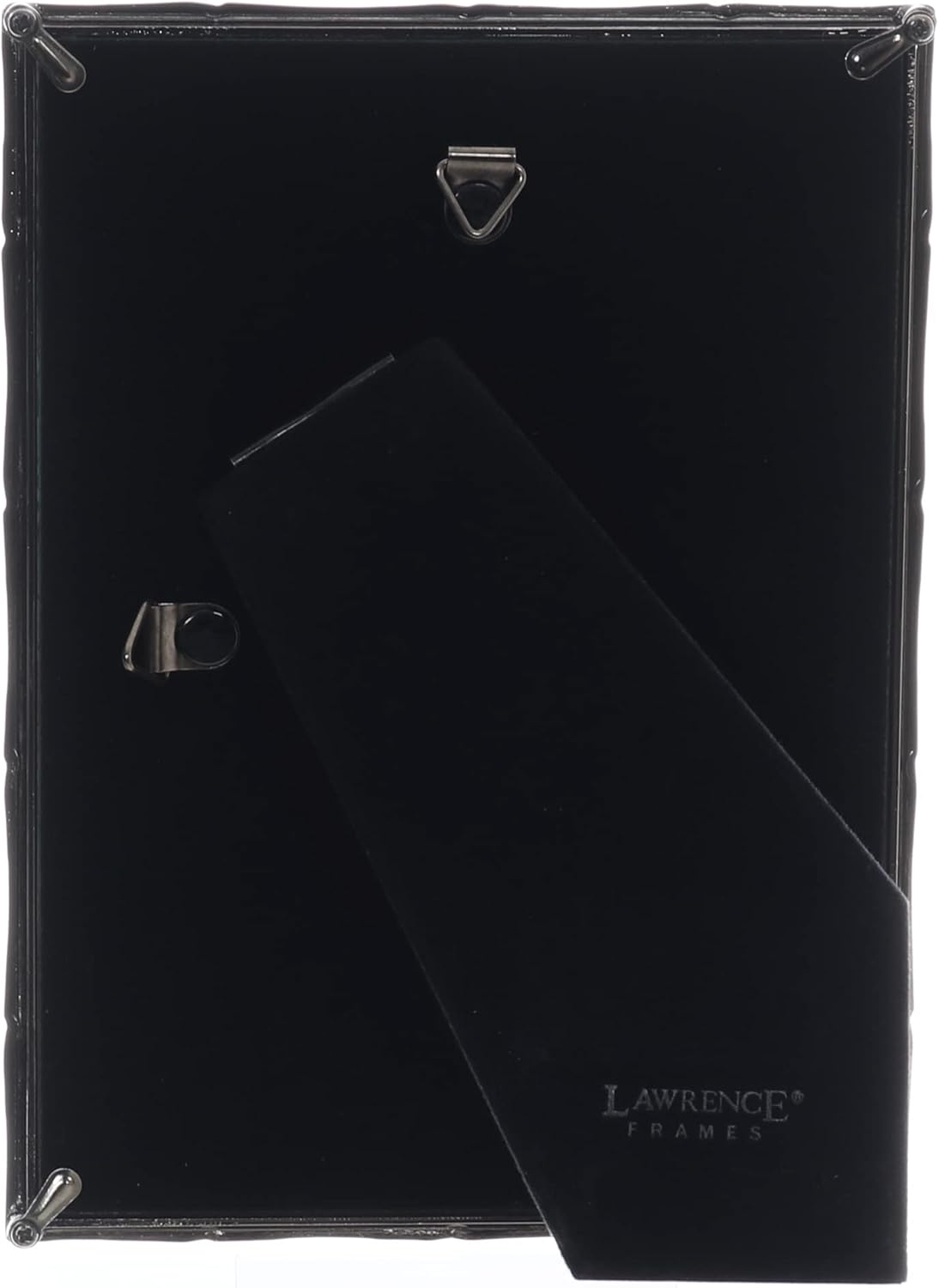 Lawrence Frames 5x7 Black Polished Metal Picture Frame with Bamboo Design