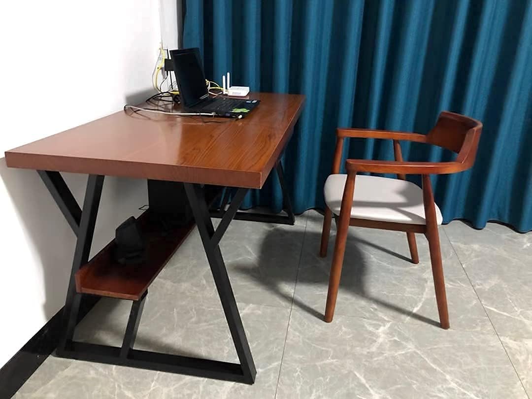 SSS Furniture 2 Pack Industrial Metal Furniture Legs 2 Tier 28” H x 24” W,DIY Decor Brackets Shelf,Coffee Dining Tables Legs,Desk Legs,Cocktail Table, Square Tube Leg Black