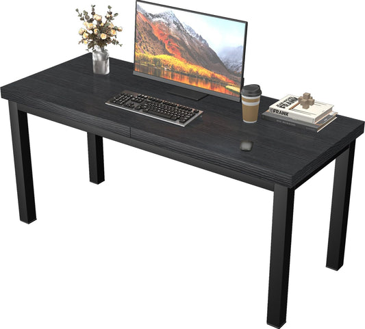 47.2 Inch Small Computer Desk, Home Office Desk, Modern Table for 2 Person Kids Student Gaming Computer Desk, Simple Office Table for Work,Craft,Writing,Studying, Etc., Black.
