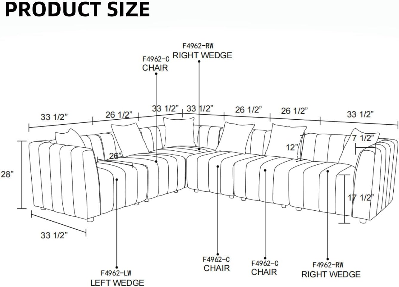 Sectional Couches for Living Room, Loveseat Sofa Comfy Cloud Couch with Deep Seats, Lounge Modern Living Room Furniture for Bedroom & Office, White