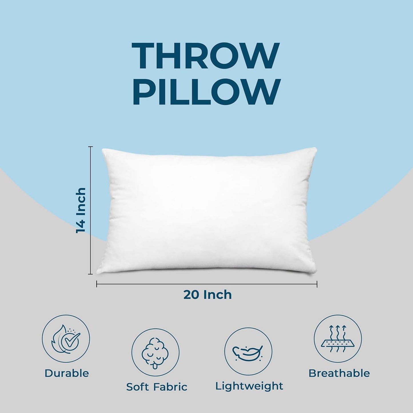 Utopia Bedding Throw Pillows (Set of 4, White), 14 x 20 Inches Pillows for Sofa, Bed and Couch Decorative Stuffer Pillow