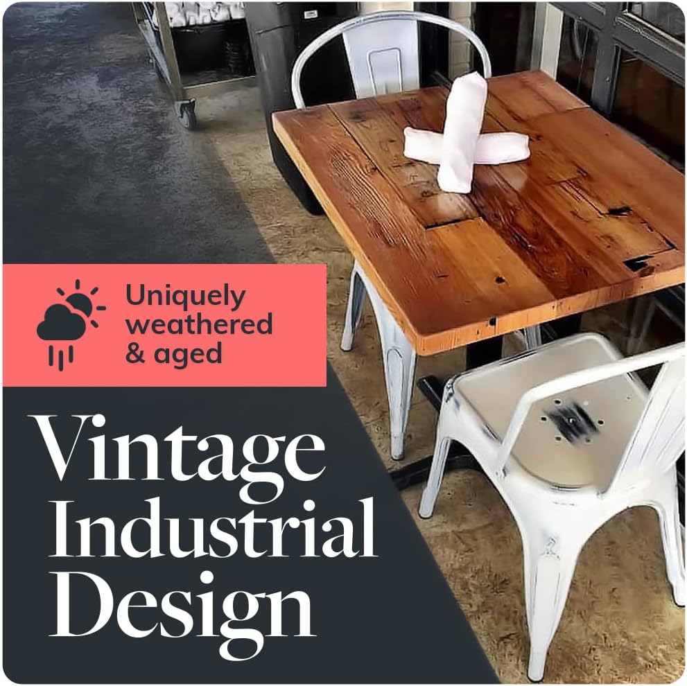 Reclaimed Wood Table Top - Rustic Recycled Wooden Piece Perfect for Kitchens, Dining and Coffee Table Tops (Reclaimed Wood Table Top - Economy, 30" x 48")