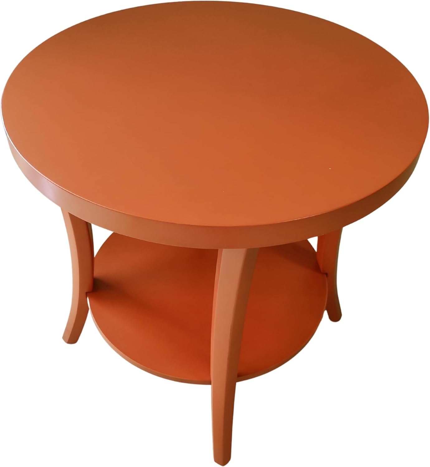 Roundhill Furniture Perth Contemporary Round End Table with Shelf