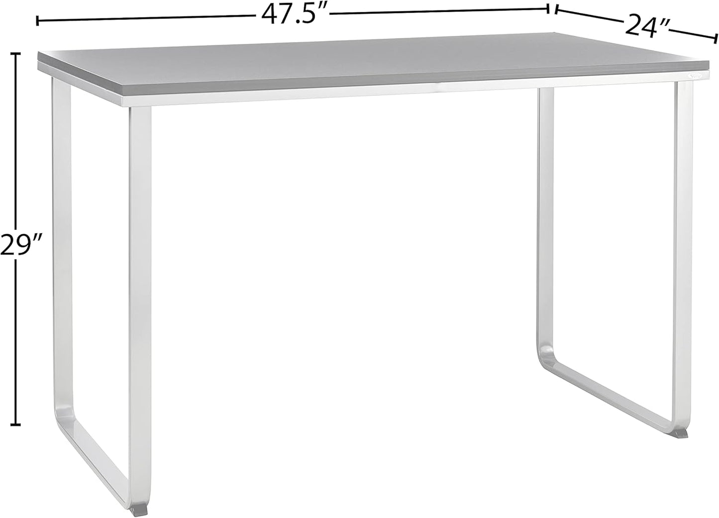 Safco Products 1943BLSL Home Office Table Computer Desk, Black and Silver