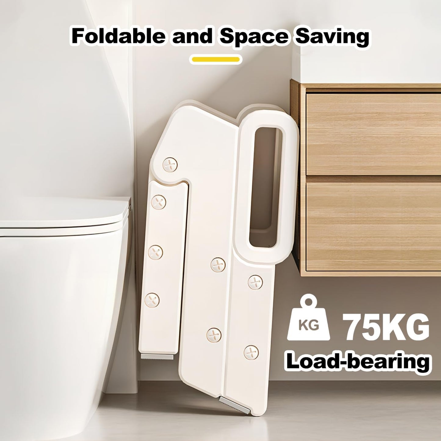 Kids Step Stool for Bathroom, Non-Slip Toddler Step Stool Kitchen Helper, 150lbs Load Bearing Foldable Toddler Tower for Kitchen Counter, Kids Stool for Bathroom Sink