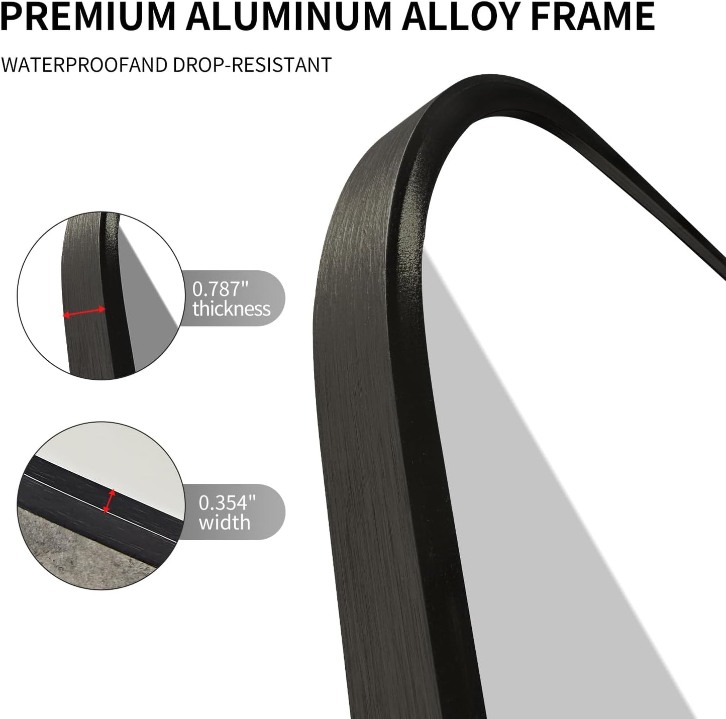 Large Modern Bathroom Mirror with Black Frame, 5mm Copper Free Silver Mirror,Black Frame, Easy Installation (Black, 30" L x 24" W)