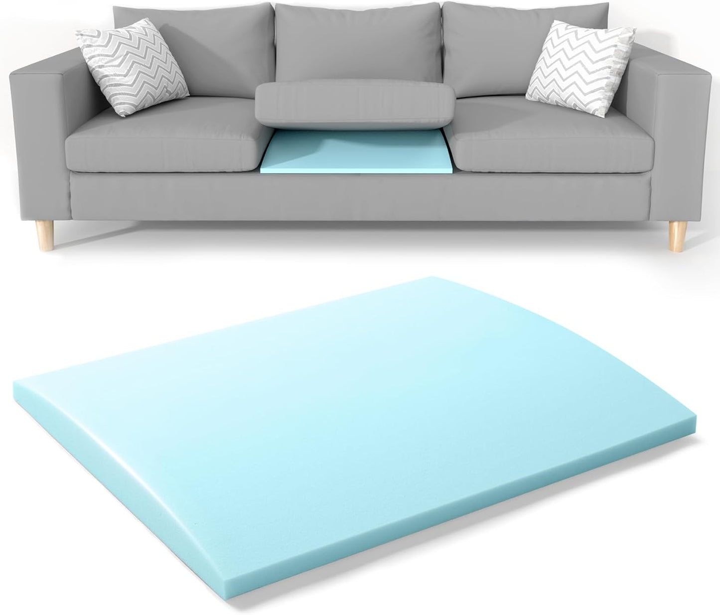 Tromlycs Couch Cushion Support for Sagging Cushions Sofa Seat Support Under Arched Foam Sag Repair 20x24 inch Blue, Set of 1