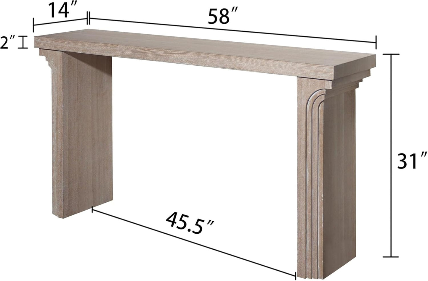 KEIKI Wood Entryway Console Table Behind Couch & Sofa, Modern Minimalist Style for Entrance, Hallway, Living Room, Natural