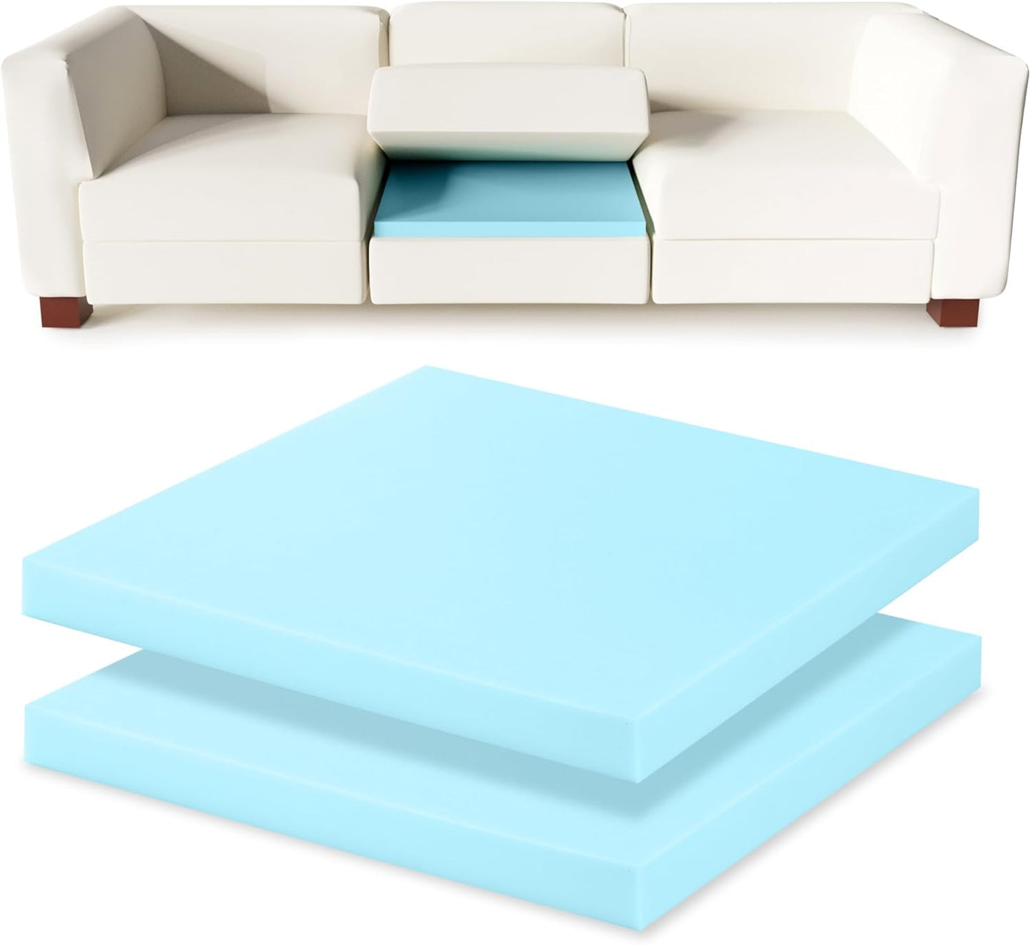 Tromlycs Couch Cushion Support for Sagging Sofa Support Seat Under Cushion 22x22 inch Sag Repair Furniture Blue, Set of 2