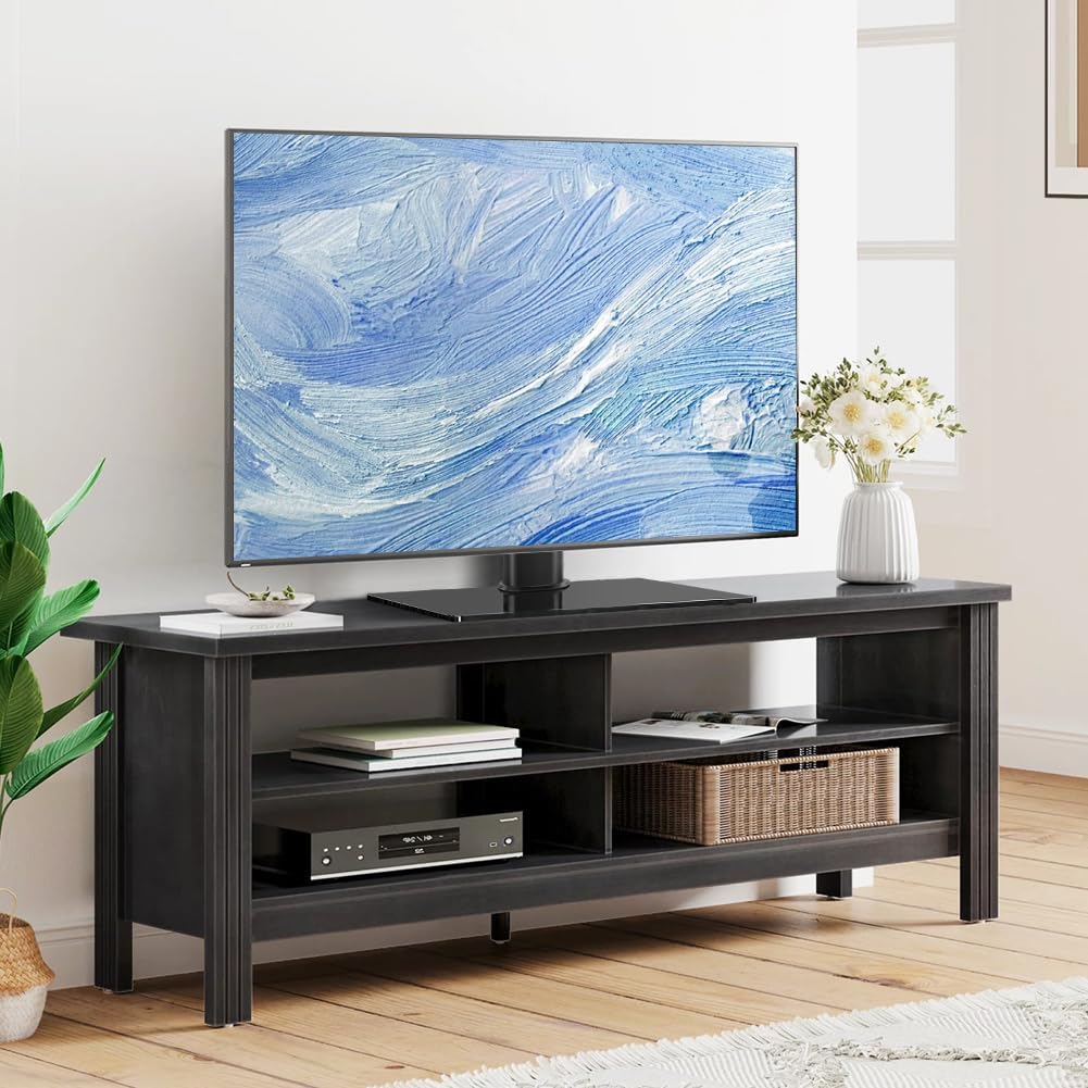 Universal TV Stand for 13"–43" TVs Swivel 4 Level Height Adjustable Table Top TV Mount Stand Holds up to 77lbs