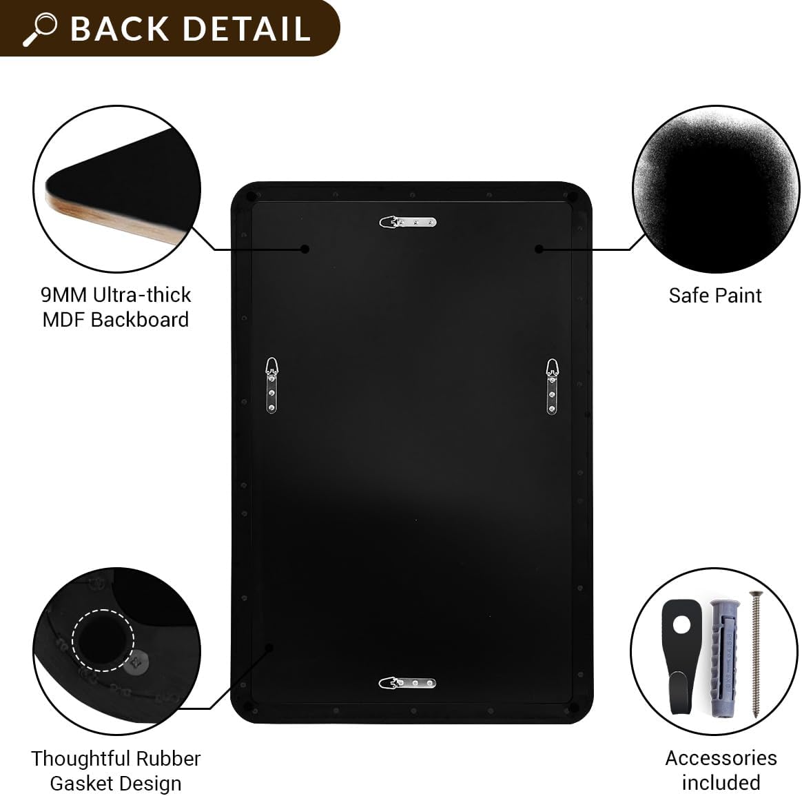 ANDY STAR 24x32 INCH Bronze Bathroom Mirror, Rounded Rectangle Oil Rubbed Bronze Mirrors for Bathroom,Tube Metal Framed, 1’’ Deep Wall Mounted Vertically/Horizontal