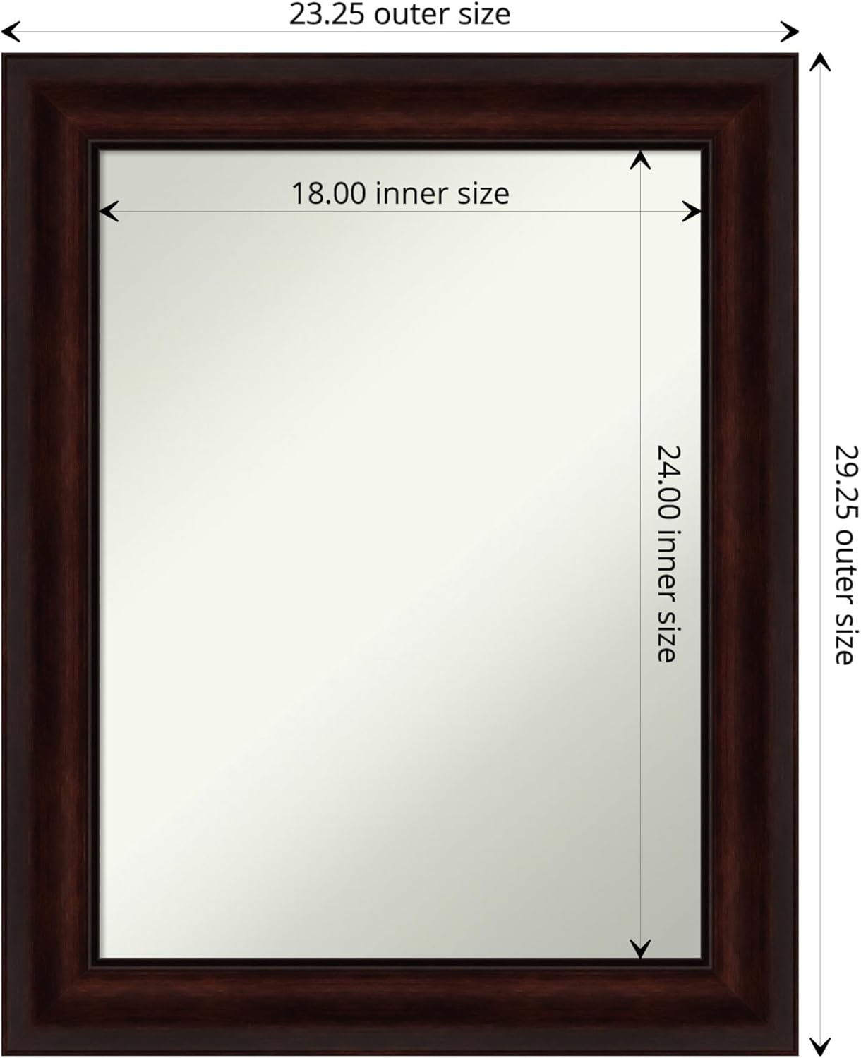 Amanti Art Silver Bathroom Mirror for Over Sink, 28x22 Classic Honey Silver Rectangle Vanity Mirror, Medium Casual Frame, Hangs Horizonally and Vertically, Bathroom Wall Decor, Non-Beveled Edge