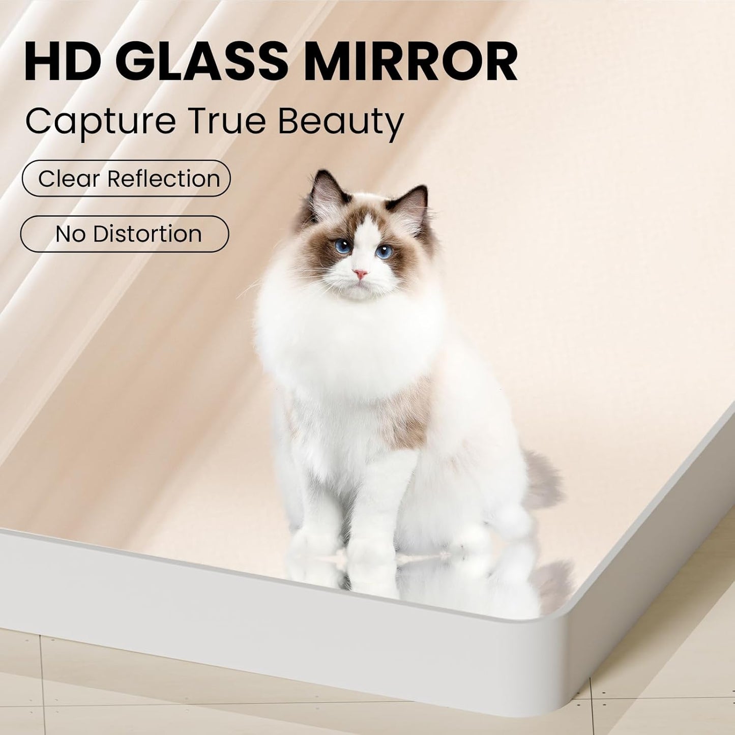 White Bathroom Mirror 24x32 Inch, White Metal Framed Bathroom Mirror for Wall, Rounded Rectangle Matte Bathroom Vanity Mirror, Tempered Glass, Anti-Rust, Horizontal/Vertical