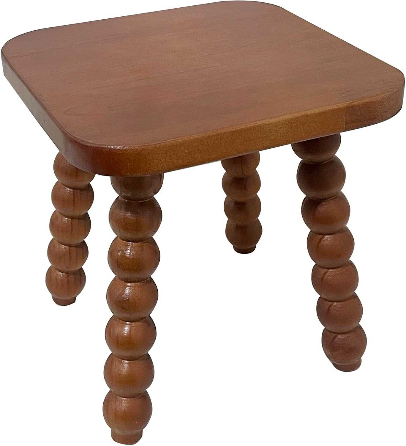 Solid Wooden footstool9.3 Inch - Short Stool for Kids & Adults, Sensory Table Helper - Sturdy Foot Stool for Bathroom, Kitchen, Bedroom, Natural Plant Stand, Toddler Helper (Brown)