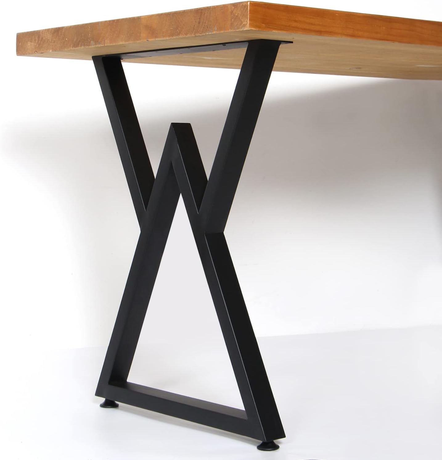SSS Furniture Metal Desk Legs H28 x W20, Industrial & Rustic Style V Shape Table Legs with Adjustable Protector Feet, DIY Table Legs, Metal Legs for Furniture, Black, Set of 2