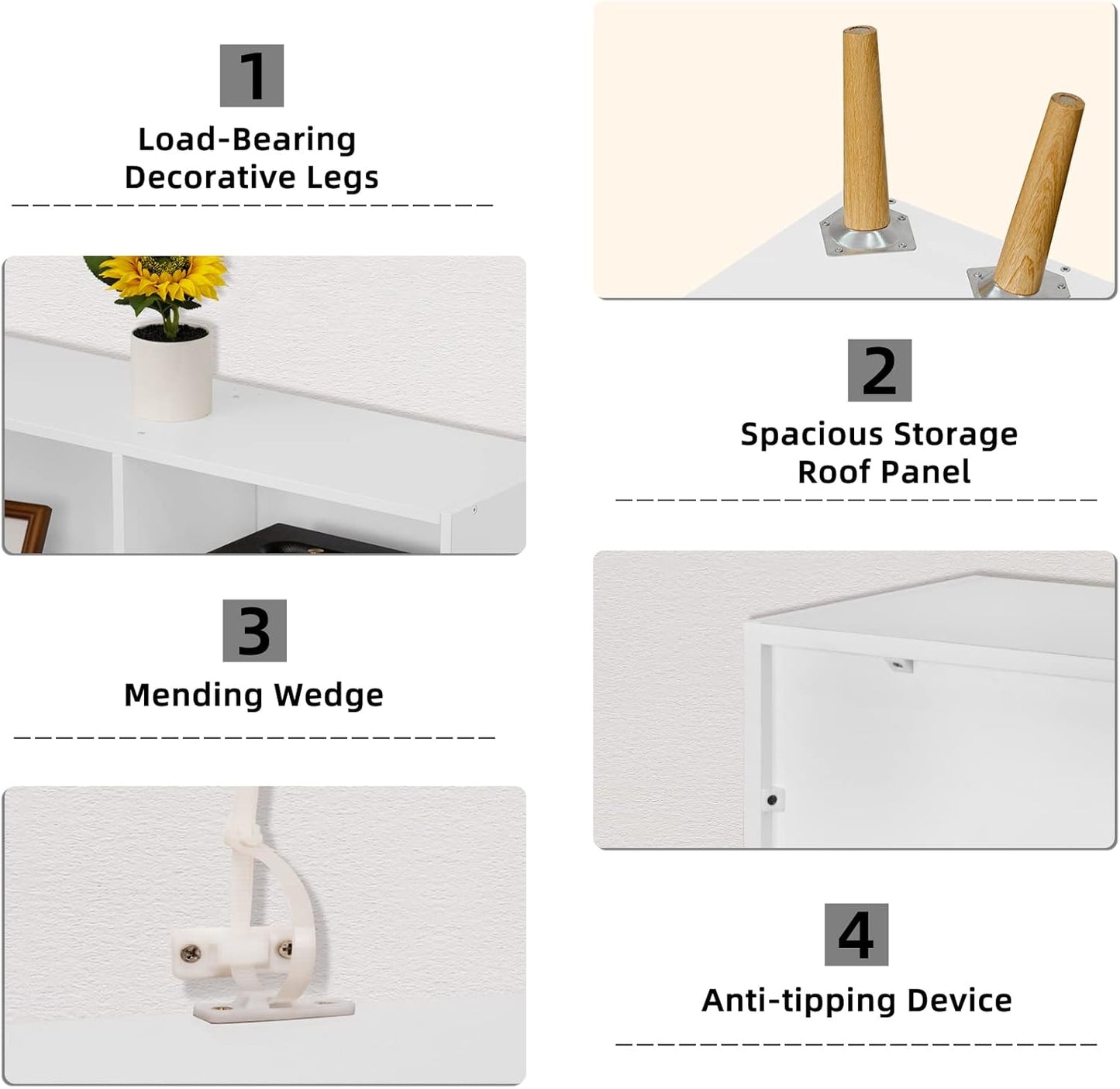 YAHARBO White Bookshelf,3 Tier Book Shelf with Legs, 7 Cube Minimalist Bookcase,Storage Organizer Shelves Display Bookcases for Bedroom,Living Room