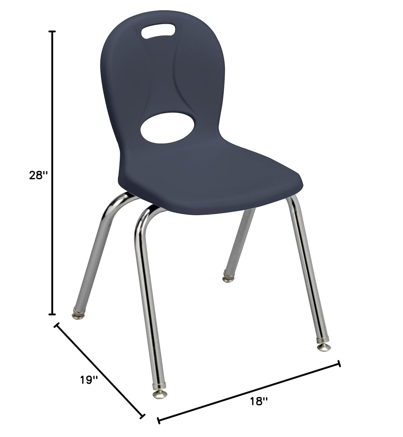 Learniture LNT-116-CSW-NV Learniture Structure Series Stackable School Chairs for Classroom, 16" Seat Height, Navy, Pack of 4