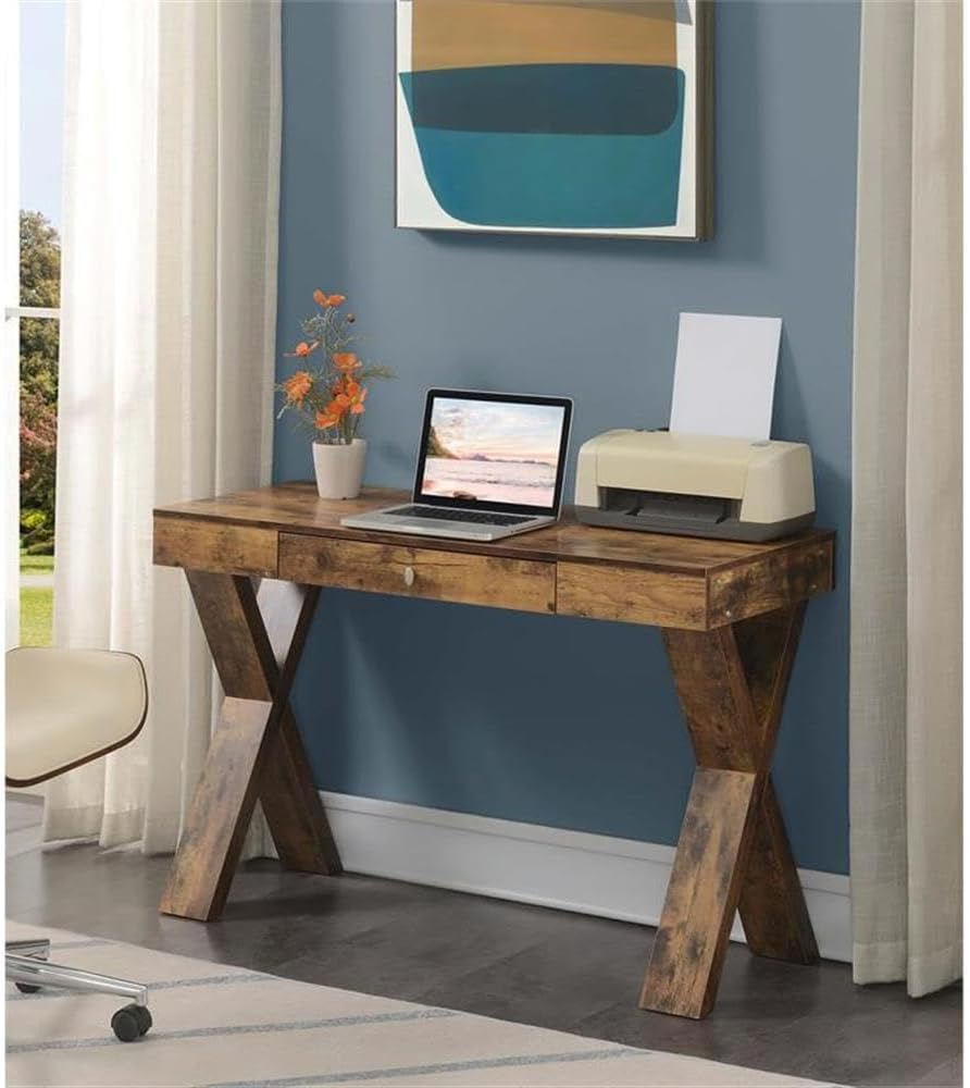 Convenience Concepts Newport 1 Drawer Desk, Barnwood
