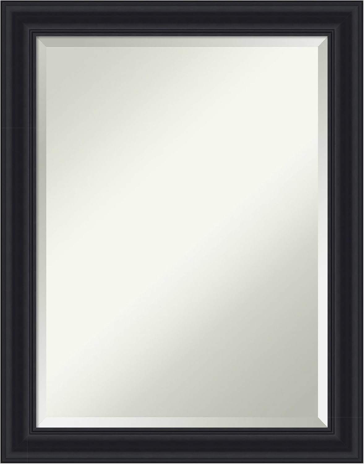 Amanti Art Black Bathroom Mirror for Over Sink, 28x22 Dalat Black Rectangle Vanity Mirror, Medium Traditional Frame, Hangs Horizonally and Vertically, Bathroom Wall Decor, Beveled Edge