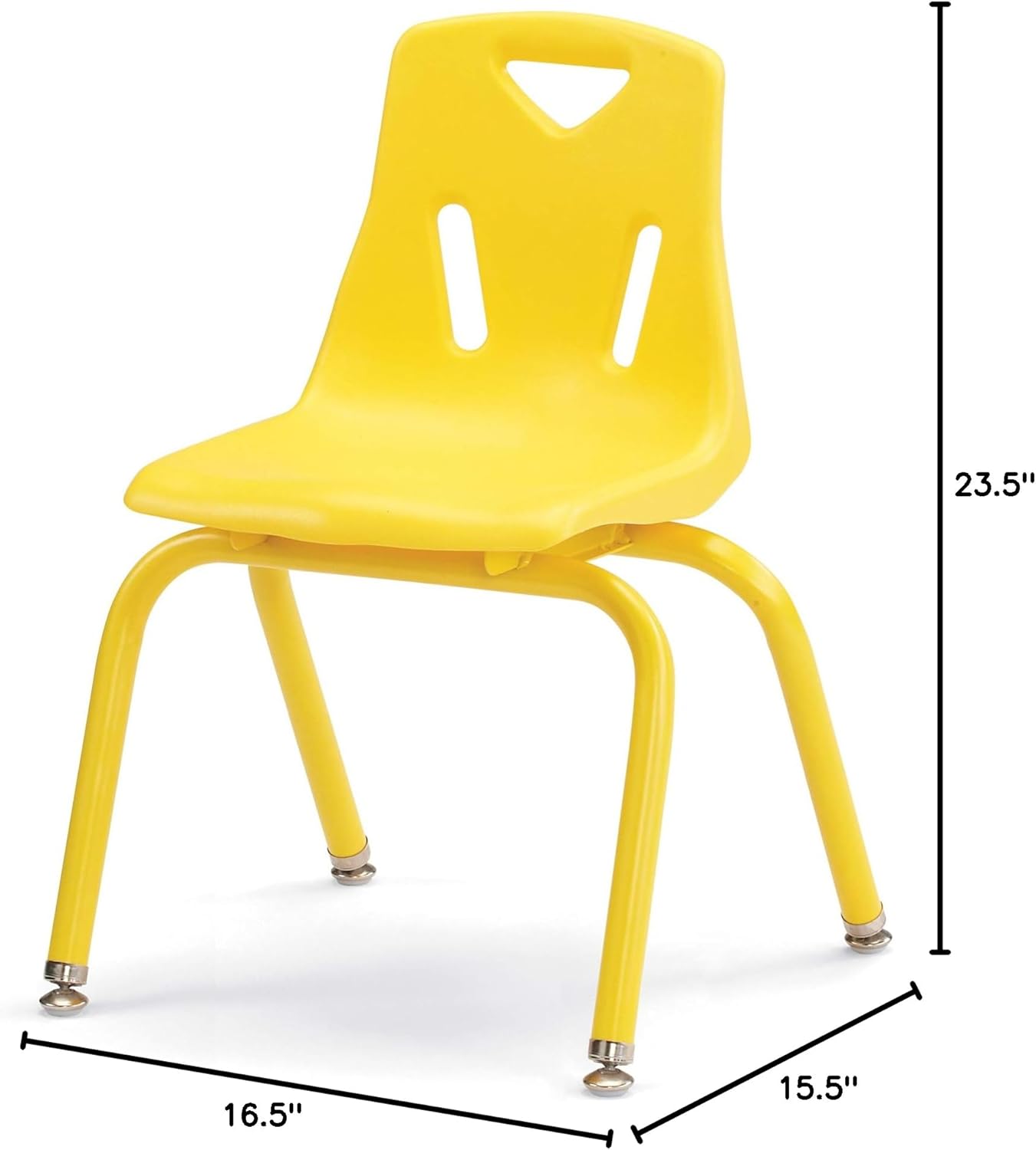 Berries Jonti-Craft 8124JC6007 Stacking Chairs with Powder-Coated Legs, 14" Height, Yellow, Pack of 6