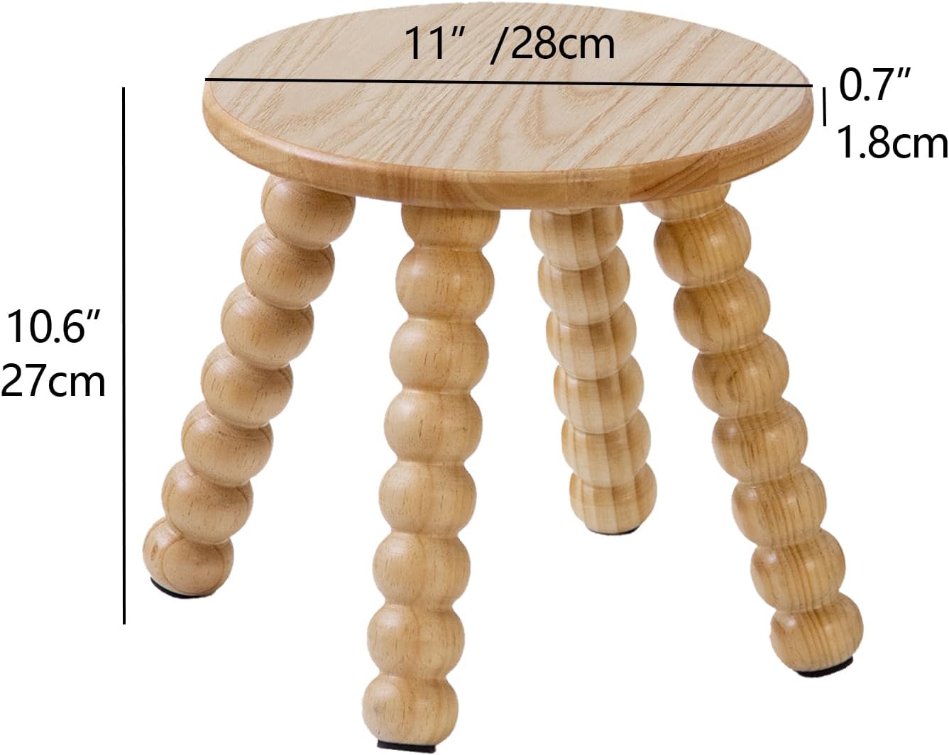 Solid Wooden Step Stool for Kids Adults, 10 inch Short Chair Perfect Matched Sensory Table, Sturdy and Versatile Foot Stool for Bathroom, Kitchen, Bedroom, Plant Stand Natural (1, Burlywood)