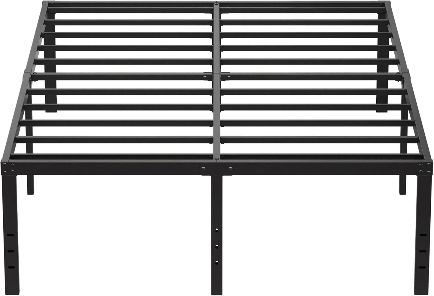 EMODA 20 Inch Queen Bed Frame No Box Spring Needed Heavy Duty Metal Tall Platform Bed Frame Queen Size with Large Storage Space, Easy Assembly, Black