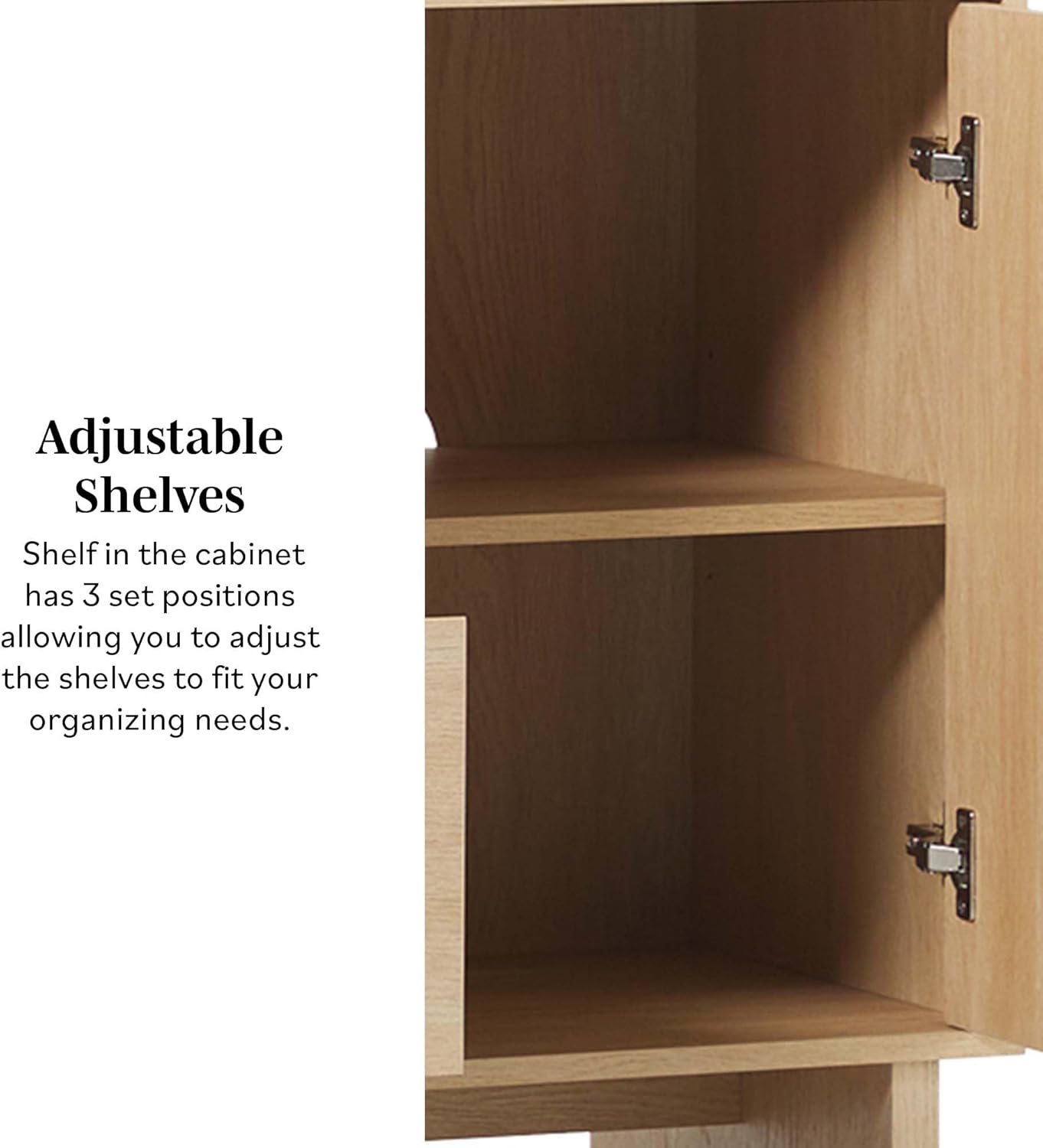 Walker Edison Modern Beveled 2-Door, 2-Drawer Sideboard, 63 Inch, Coastal Oak