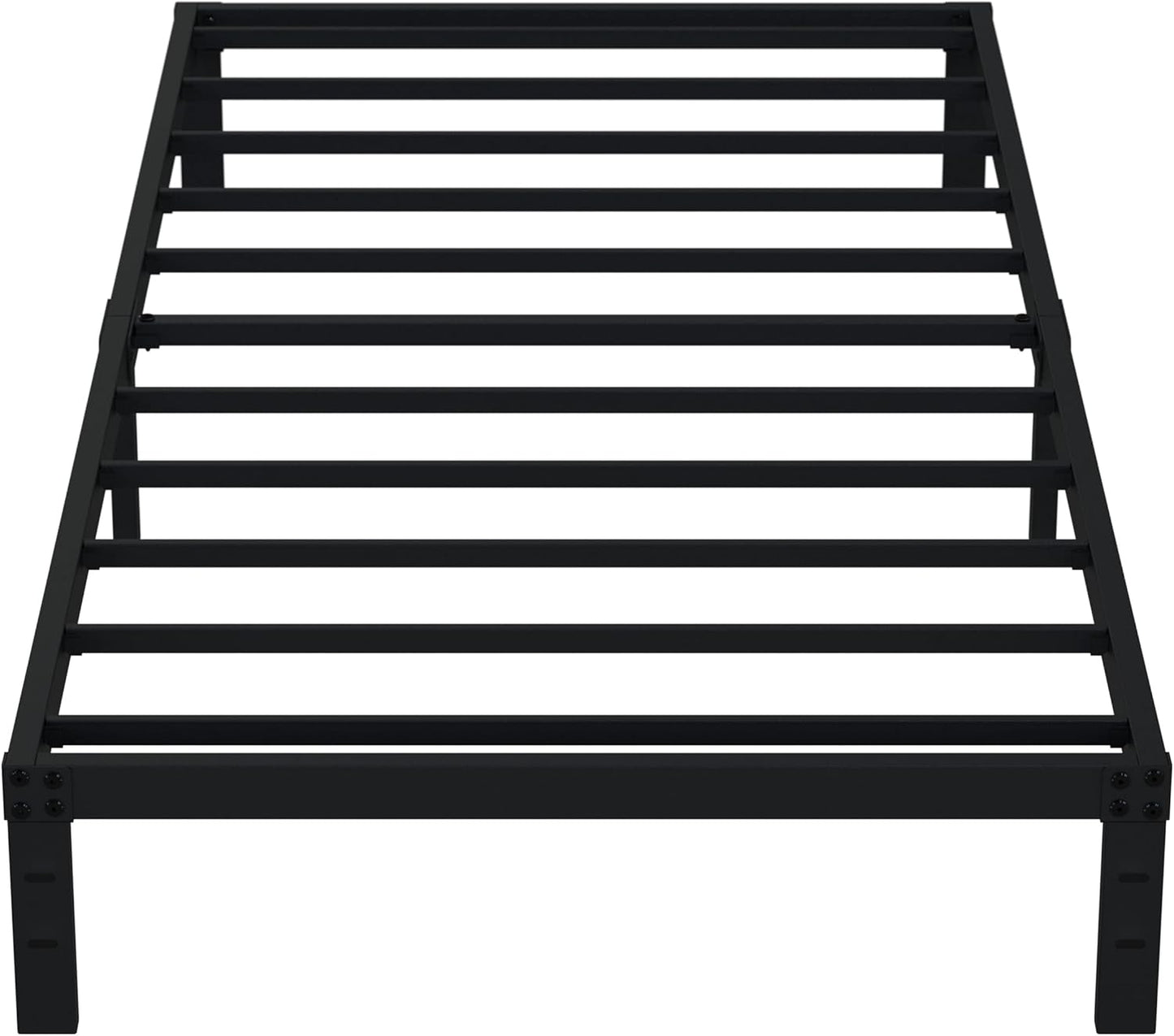 EMODA 10 Inch Twin XL Bed Frames No Box Spring Needed, Heavy Duty XL Twin Metal Platform Bed Frame, Noise Free, Easy Assembly, Black