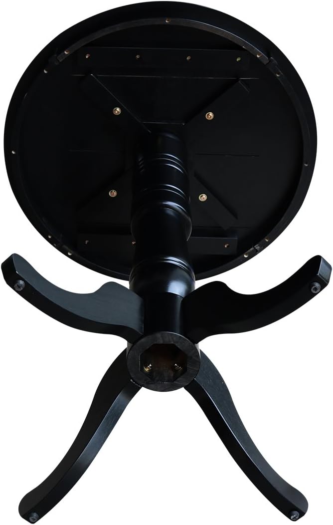 International Concepts 30" Round Top Pedestal Table, Bar Height-40.9", Black