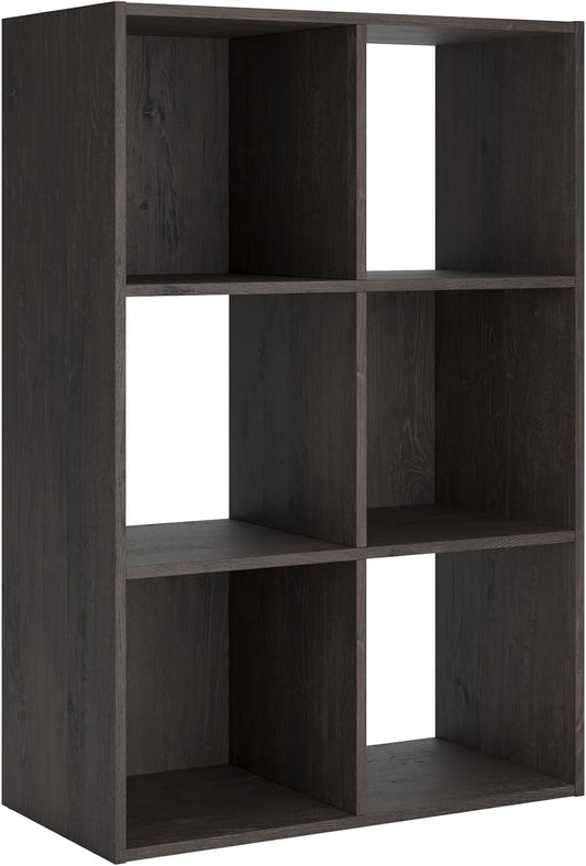 Signature Design by Ashley Piperton 6 Cube Storage Organizer or Bookcase, Charcoal
